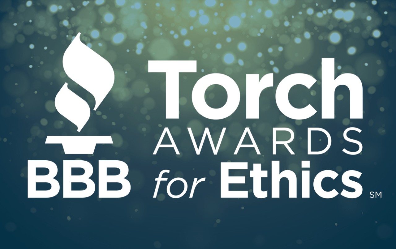 Logo for the Torch Awards for Ethics by BBB featuring a torch design and text
